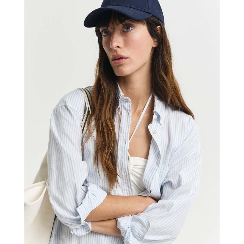 Oversized Striped Luxury Oxford Dress - 3GW4503399 - GANT