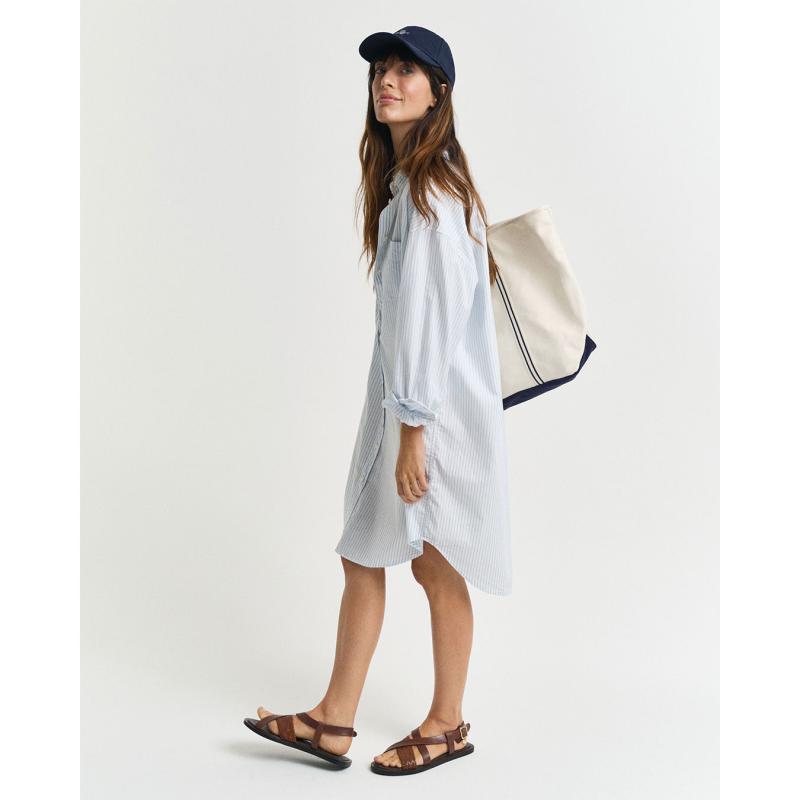 Oversized Striped Luxury Oxford Dress - 3GW4503399 - GANT