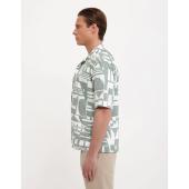 Sage Green Poplin Pattern Shirt Collar spread - 106MM/81535 - XACUS