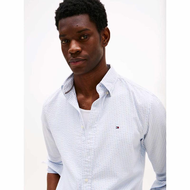 Regular Fit Seersucker Shirt - MW0MW38571 - TOMMY HILFIGER