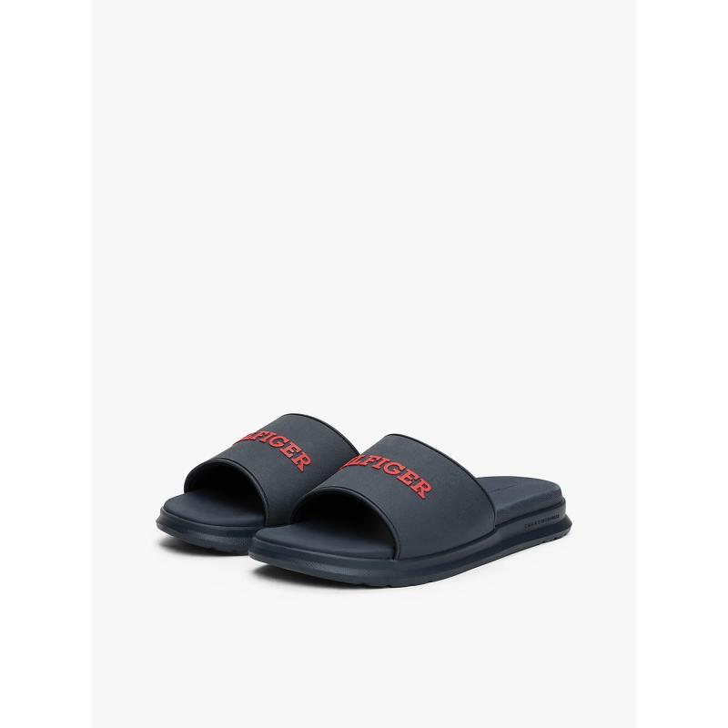 Textured Logo Pool Slides - FM0FM05430 - TOMMY HILFIGER