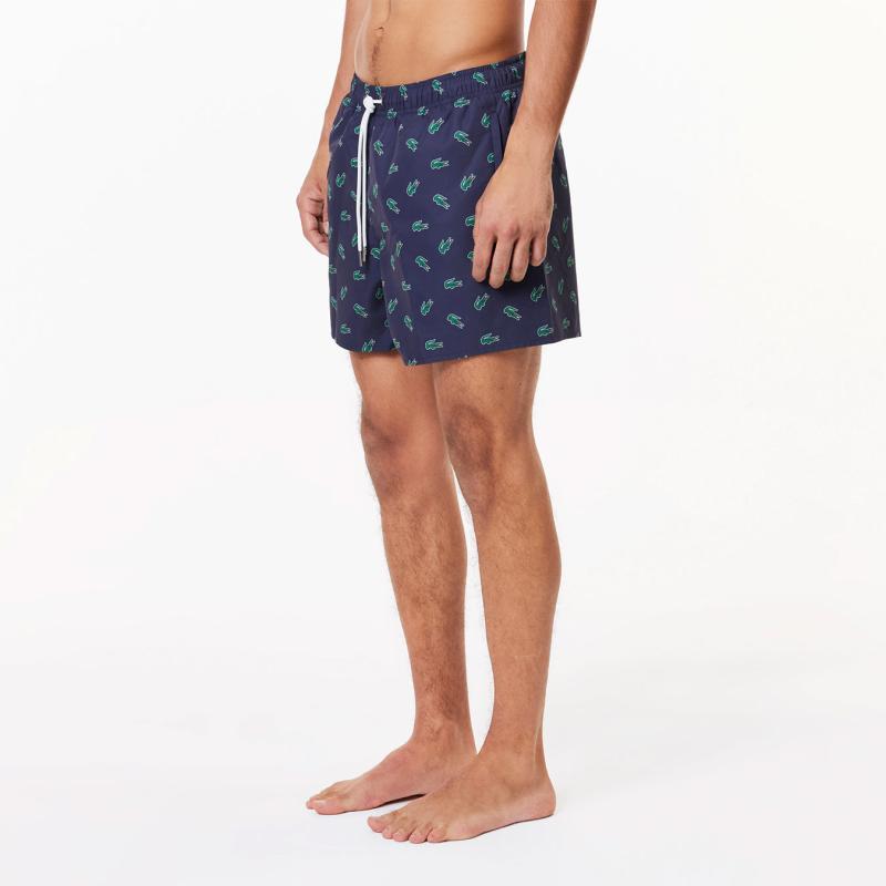 Men's Crocodile Print Swim Trunks - 9@3MH7188 - LACOSTE