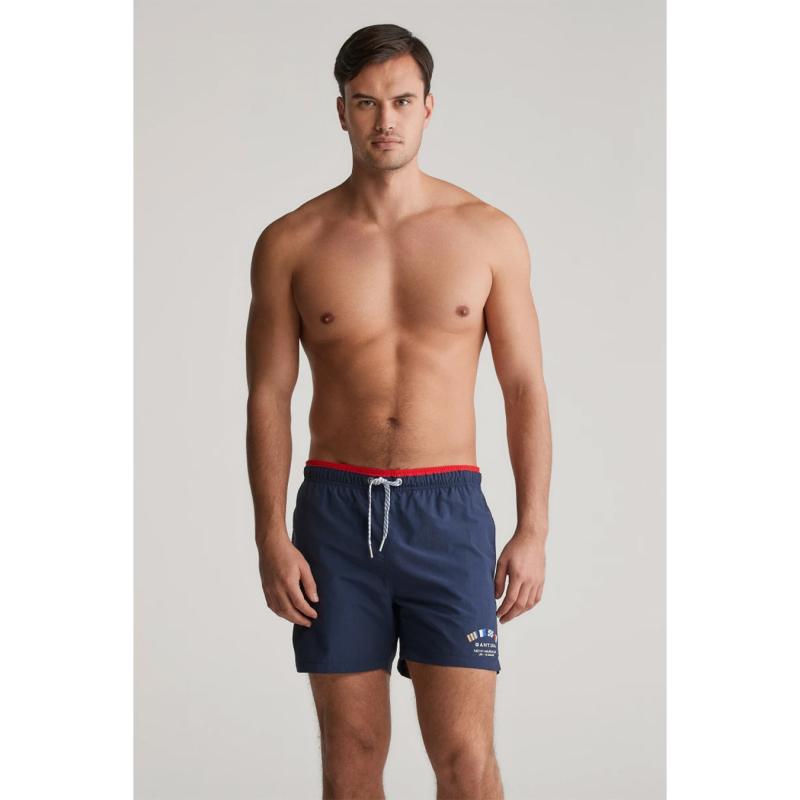 FLAG PRINT SWIM SHORTS MARINE - 3G922516016 - GANT