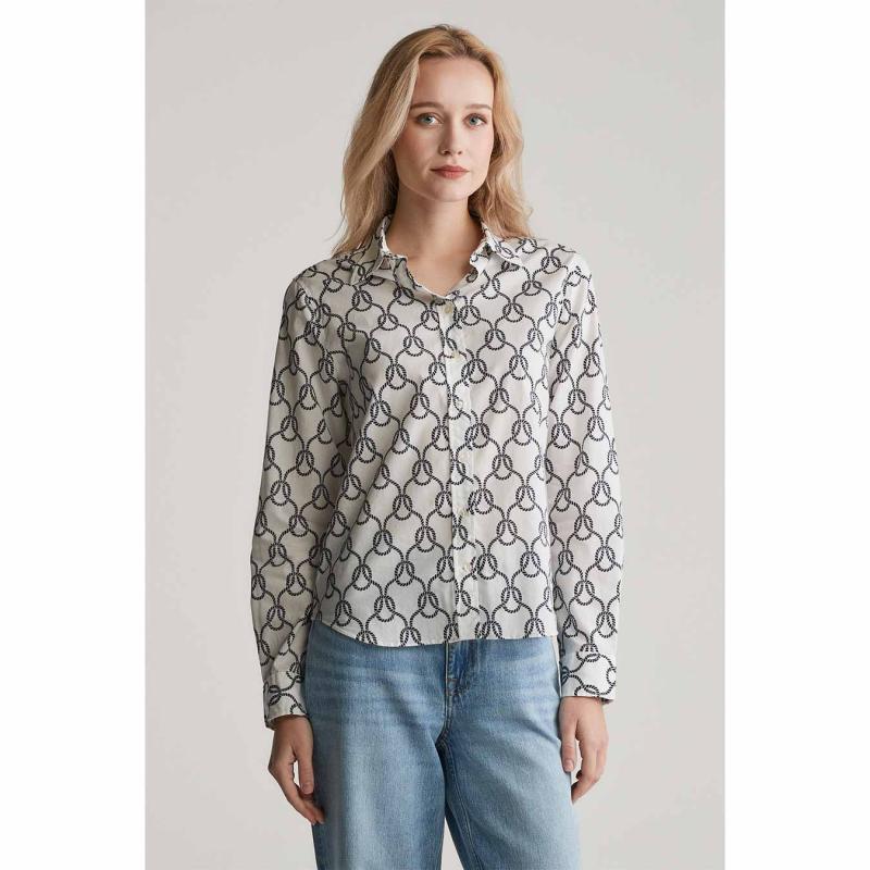 Rope Print Cotton Shirt - 3GW4300460 - GANT