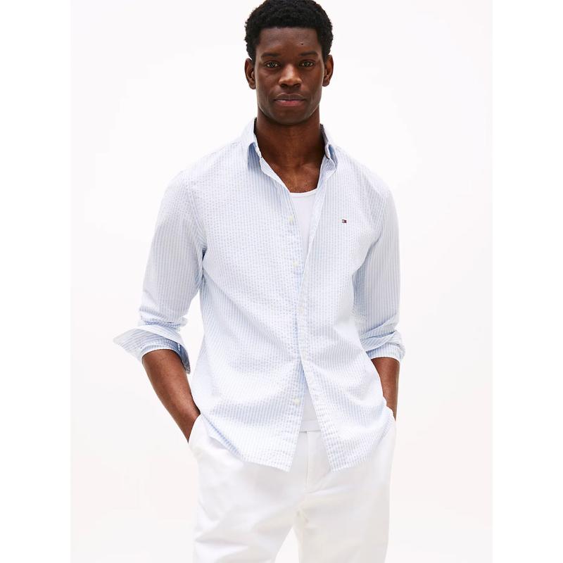 Regular Fit Seersucker Shirt - MW0MW38571 - TOMMY HILFIGER