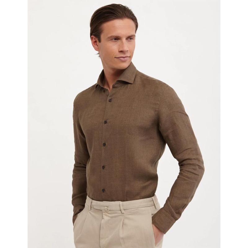 Linen Solid colour Shirt Collar cutaway - 721ML/11297 - XACUS