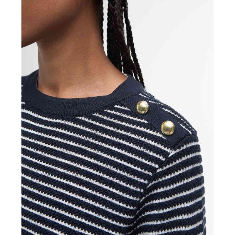 Macy Striped Crew Neck Jumper - LKN1498 - BARBOUR