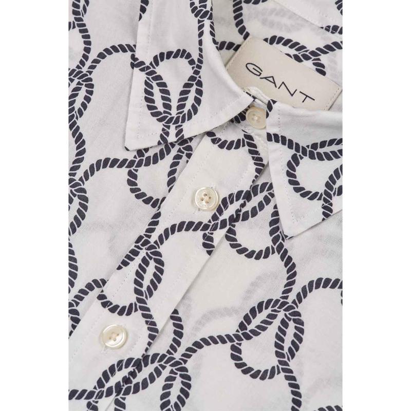 Rope Print Cotton Shirt - 3GW4300460 - GANT
