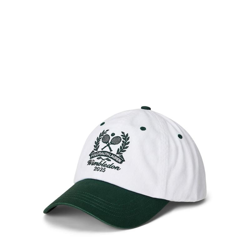 White cotton cap with Wimbledon logo - 710970540001 - POLO RALPH LAUREN