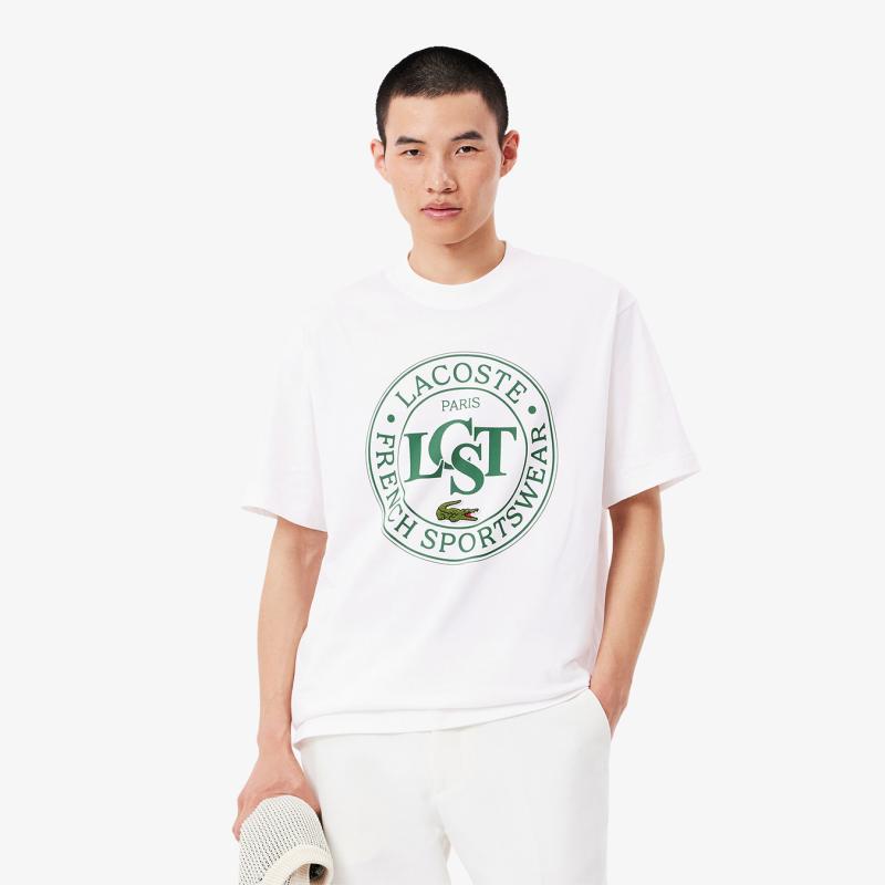 Men's Loose Fit Heavy Cotton Printed T-Shirt - 9@3TH2753 - LACOSTE
