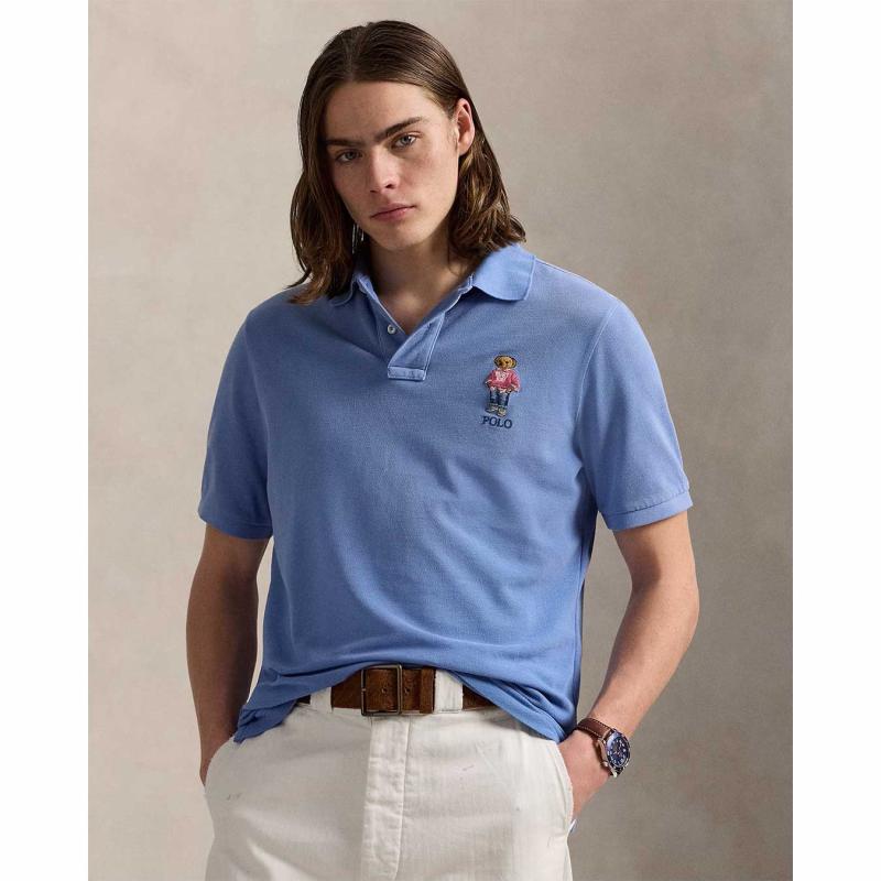 Custom Slim Polo Bear Mesh Polo Shirt - 710969629001 - POLO RALPH LAUREN