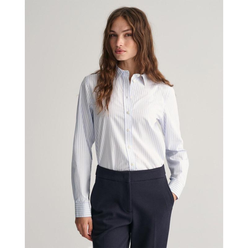 Regular Fit Striped Poplin Shirt - 9@3GW4300214 - GANT