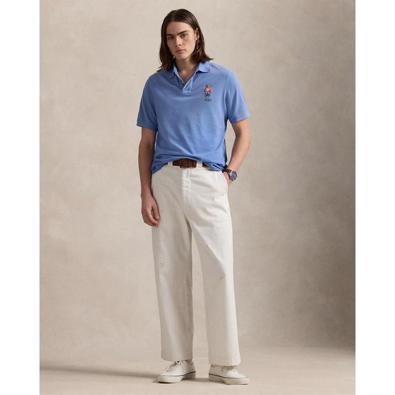 Custom Slim Polo Bear Mesh Polo Shirt - 710969629001 - POLO RALPH LAUREN
