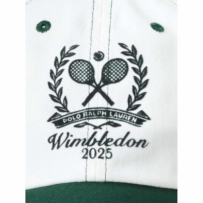White cotton cap with Wimbledon logo - 710970540001 - POLO RALPH LAUREN
