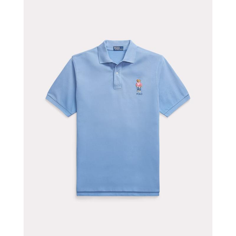 Custom Slim Polo Bear Mesh Polo Shirt - 710969629001 - POLO RALPH LAUREN