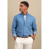 Shirt with button-down collar in jeans look - 1502  7030 - FYNCH HATTON