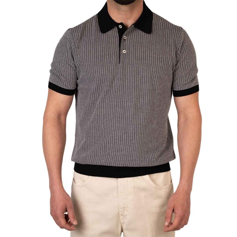 JACQUARD KNIT POLO - 43186/20736 - GRAN SASSO