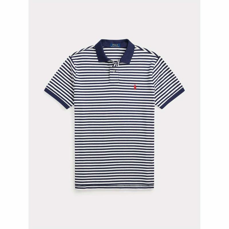 Custom Slim Fit Striped Polo Shirt - 710956682001 - POLO RALPH LAUREN