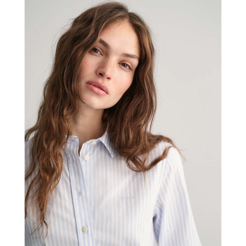 Regular Fit Striped Poplin Shirt - 9@3GW4300214 - GANT