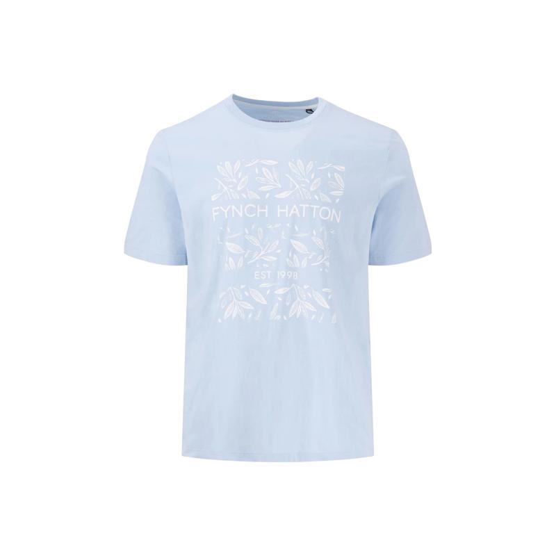 T-shirt made of cotton with botanical front print - 1504 1323 - FYNCH HATTON