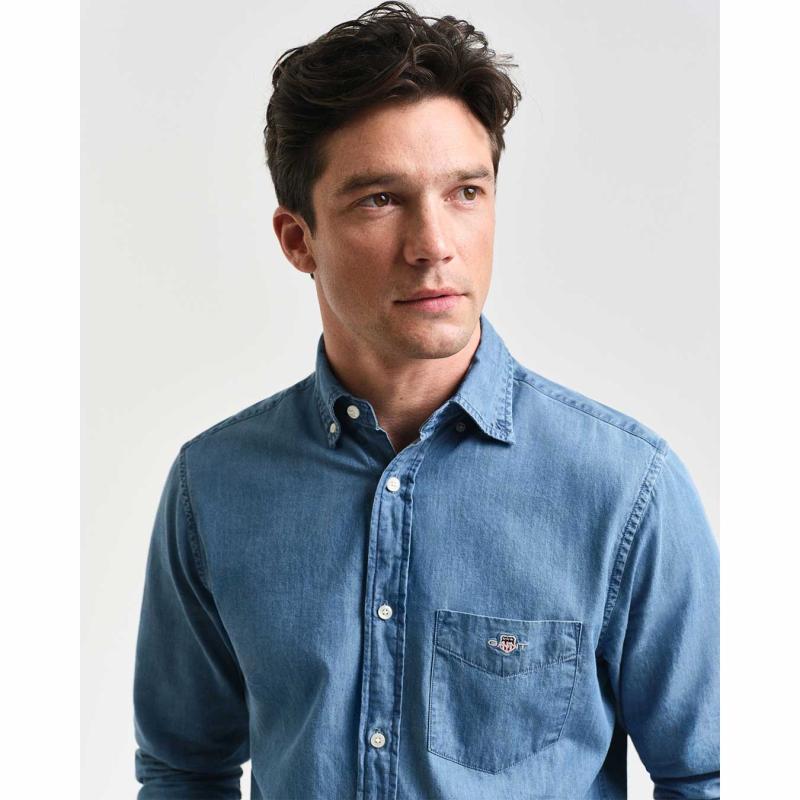 Men's Indigo Denim Shirt - 9@3G3000400 - GANT