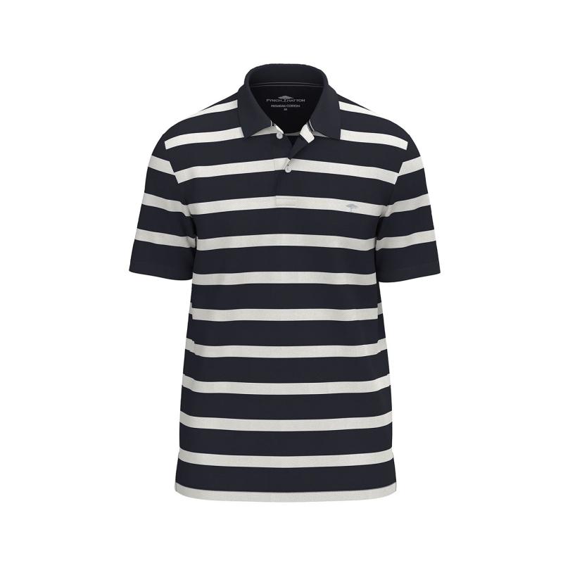 Polo shirt made of cotton with stripes - 1503 1705 - FYNCH HATTON