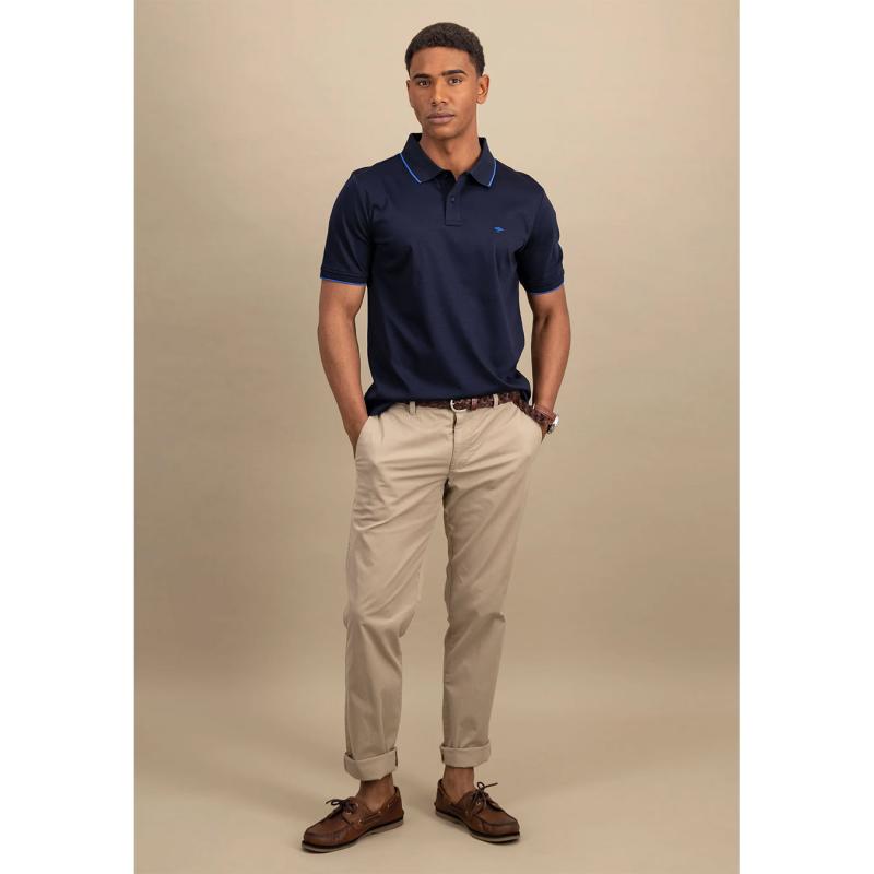 Polo shirt made of cotton with subtle contrast details - 1504 1321 - FYNCH HATTON
