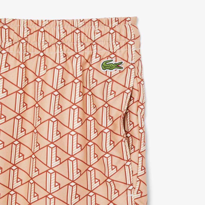 Men's Lightweight Monogram Print Shorts - 3GH9928 - LACOSTE