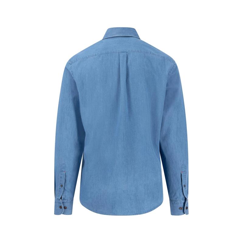 Shirt with button-down collar in jeans look - 1502  7030 - FYNCH HATTON
