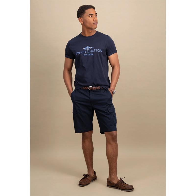 T-shirt with a round neckline with logoprint - 1503  1310 - FYNCH HATTON