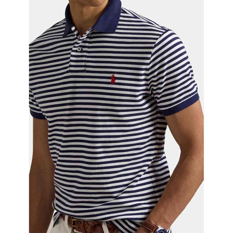 Custom Slim Fit Striped Polo Shirt - 710956682001 - POLO RALPH LAUREN