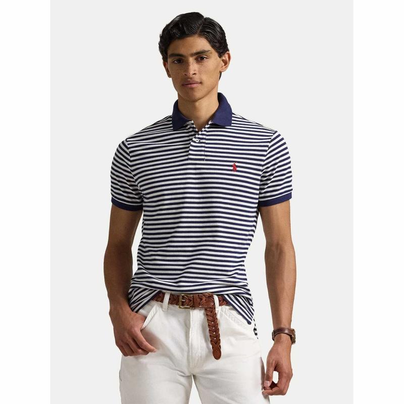 Custom Slim Fit Striped Polo Shirt - 710956682001 - POLO RALPH LAUREN