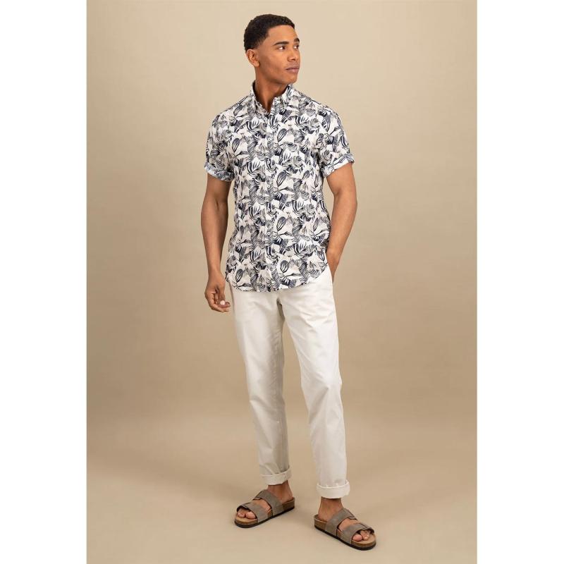 Floral Halklm shirt with button-down collar - 1504 6111 - FYNCH HATTON