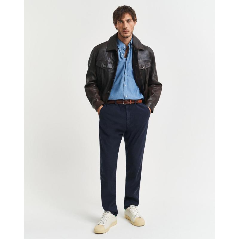 Slim Fit Cotton Linen Chinos - 3G1505342-34 - GANT