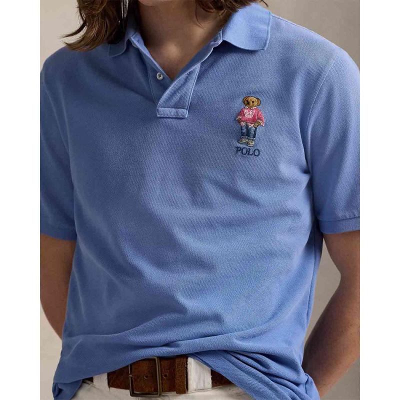 Custom Slim Polo Bear Mesh Polo Shirt - 710969629001 - POLO RALPH LAUREN