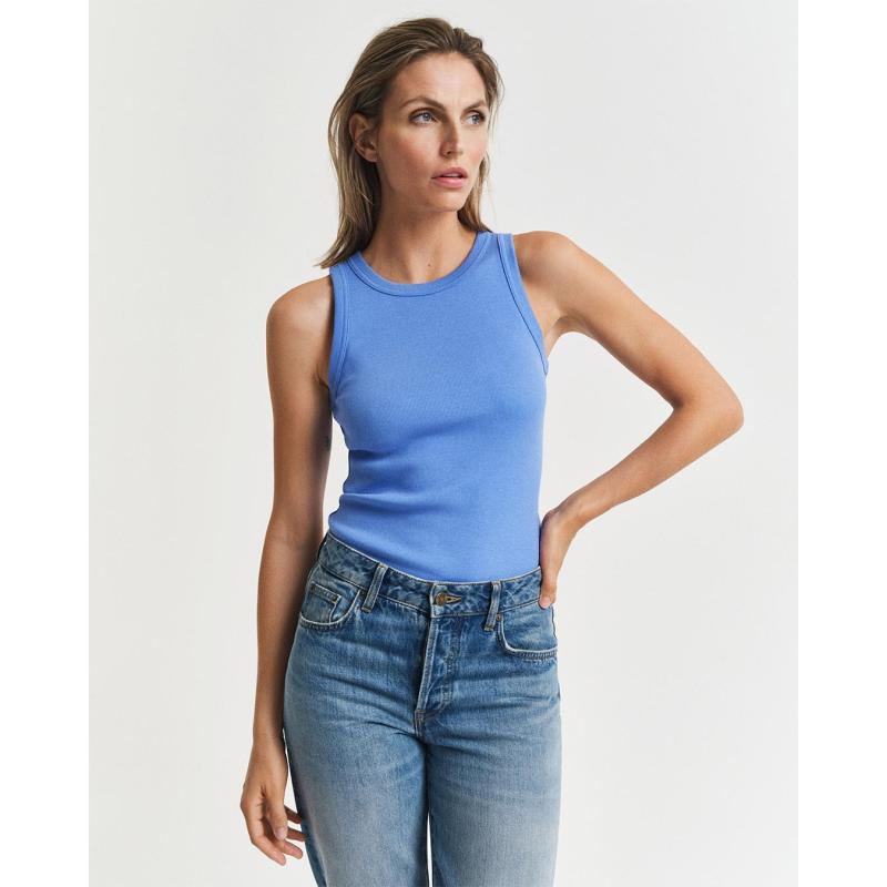 High Neck Ribbed Tank Top - 9@3GW4201407 - GANT