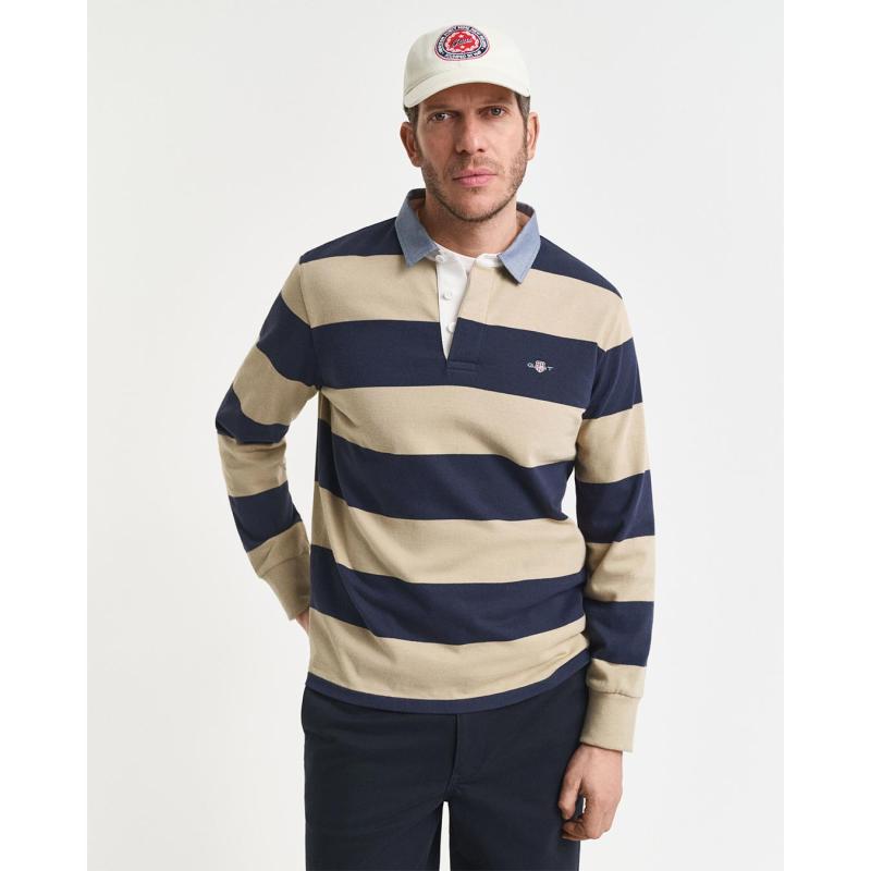 Chambray Collar Striped Heavy Rugger - 10@3G2004083 - GANT