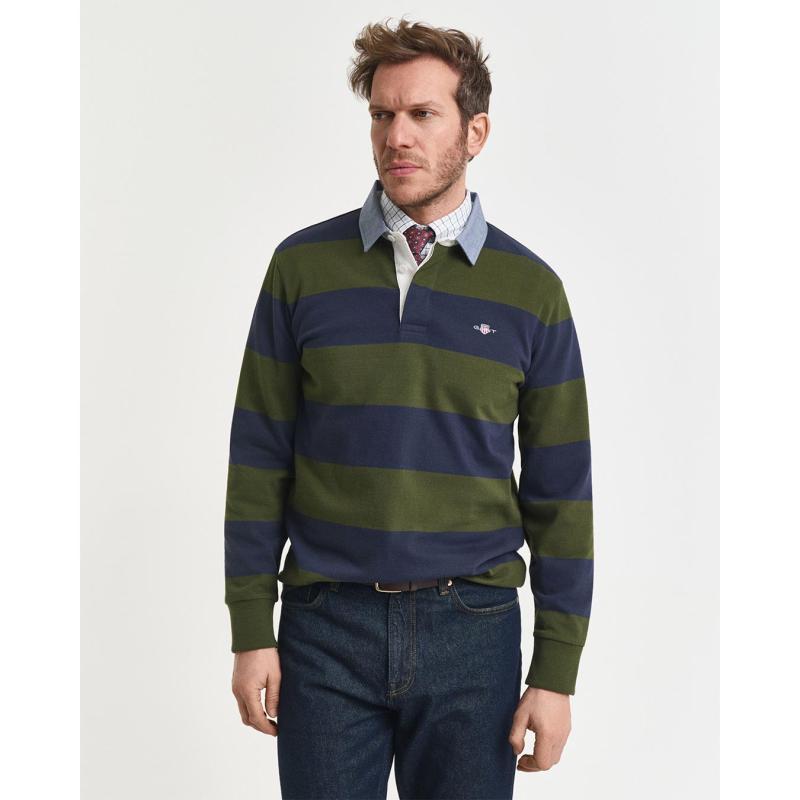 Chambray Collar Striped Heavy Rugger - 10@3G2004083 - GANT