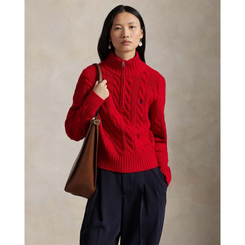 Cable Wool-Cashmere Half-Zip Jumper - 211972130001 - POLO RALPH LAUREN