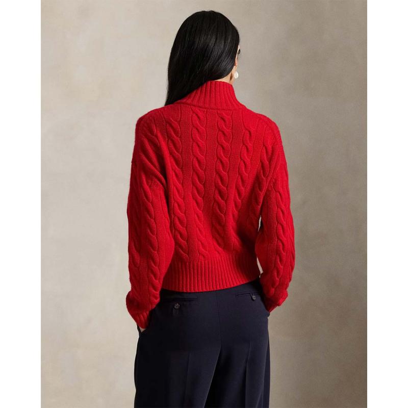 Cable Wool-Cashmere Half-Zip Jumper - 211972130001 - POLO RALPH LAUREN