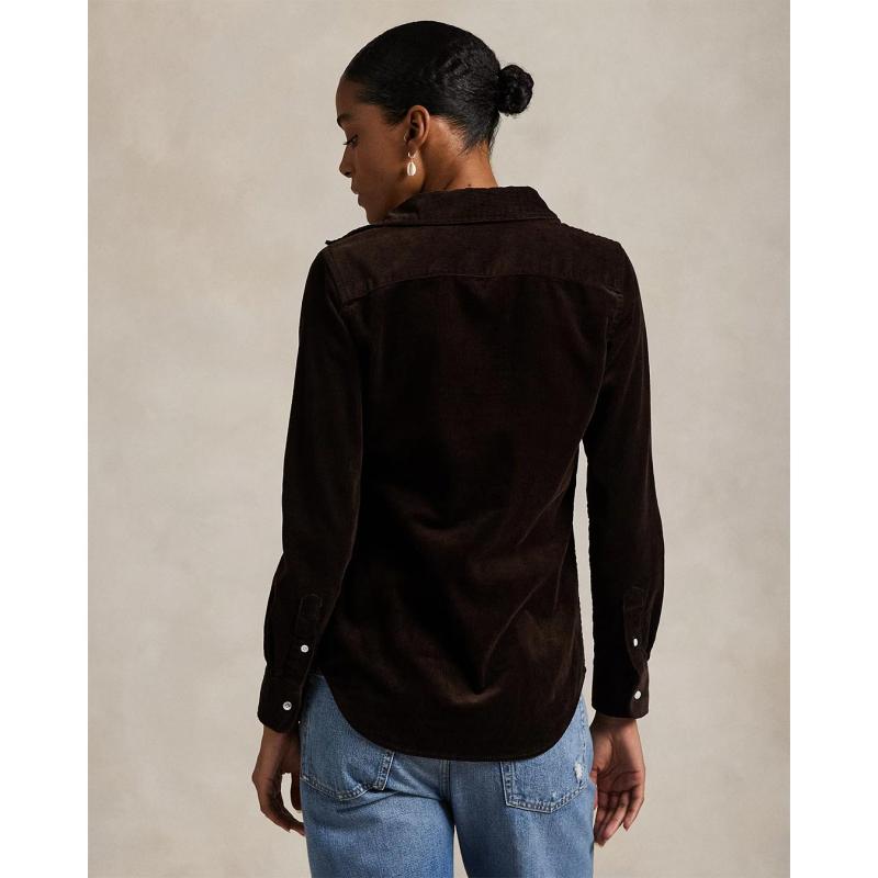 Stretch Slim Fit Cotton Corduroy Shirt - 211971526002 - POLO RALPH LAUREN