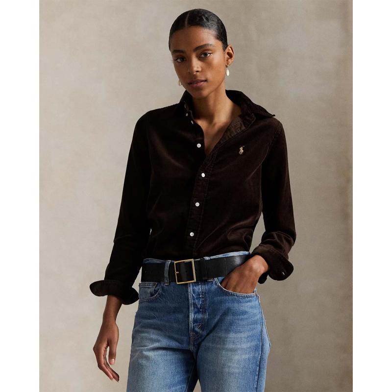 Stretch Slim Fit Cotton Corduroy Shirt - 211971526002 - POLO RALPH LAUREN