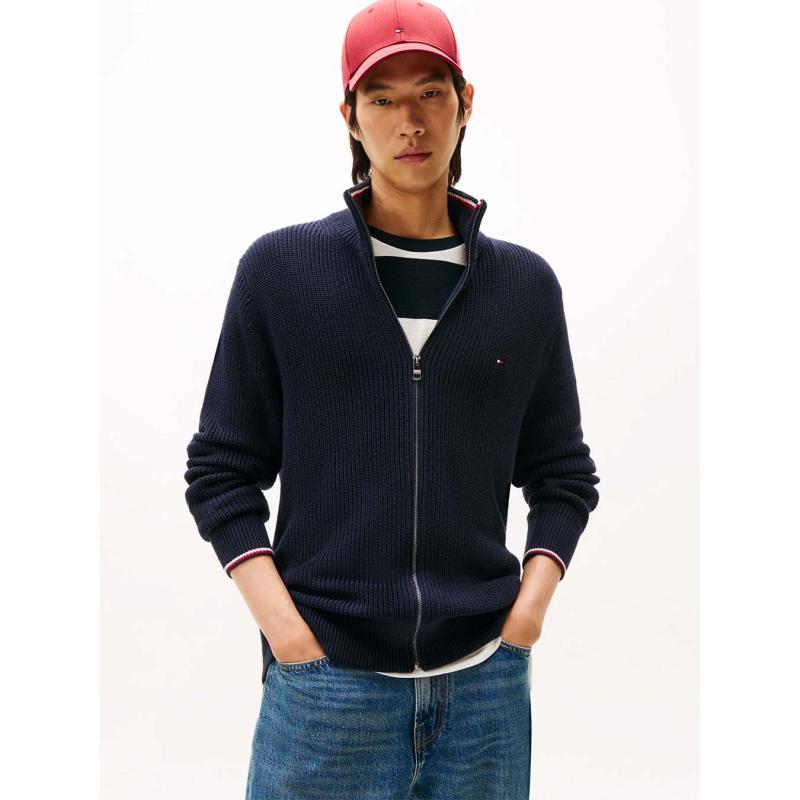 Rib Zip Through Cardigan - MW0MW41517 - TOMMY HILFIGER
