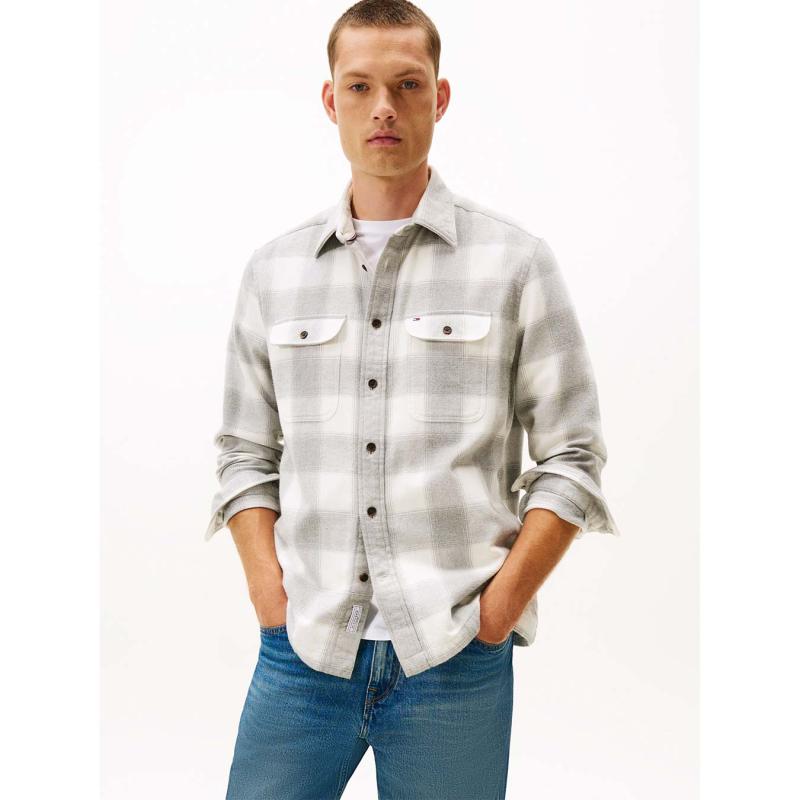 Relaxed Fit Check Flannel Overshirt - MW0MW40483 - TOMMY HILFIGER