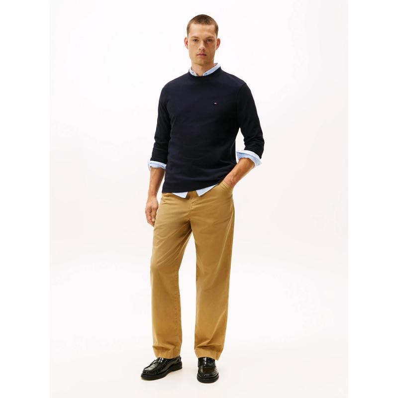 Mercerized Jacquard Long Sleeve Tee - MW0MW42068 - TOMMY HILFIGER