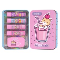 Yummy Lip Care Tin – Lip Balm 4 x 4gr 1 lip gloss 4,5ml & Τσίγκινο Κουτί 9 x 14 x 4,5 cm