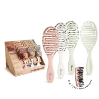 Eco Round Hair Brush Easy Detangling Βούρτσα Μαλλιών Εύκαμπτη 100% ανακυκλώσιμη 110gr