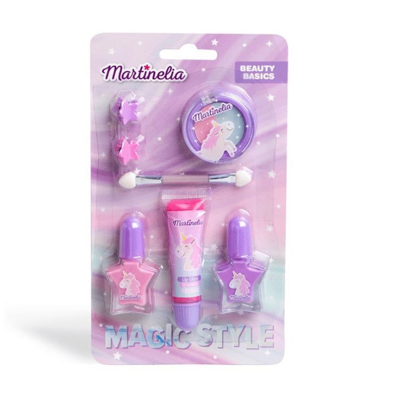 Little Unicorn Magic Style Set – 2 Χ Βερνίκια 3.5ml, Lip Gloss 9ml, Eye Shadow 1gr, 2 X Hair Clip & Applicator