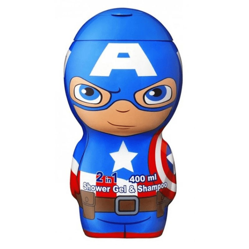 Marvel Captain America 2 in1 Shower Gel & Shampoo 400ml Vegan