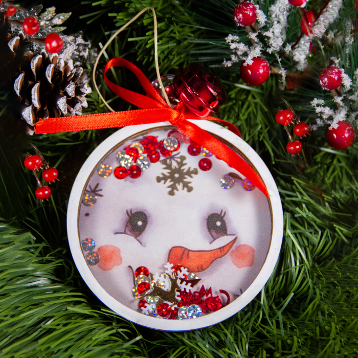 Χειροποίητο χριστουγεννιάτικο στολίδι ''Φατσούλα Sweety ο χιονάνθρωπος'' (HC1061)